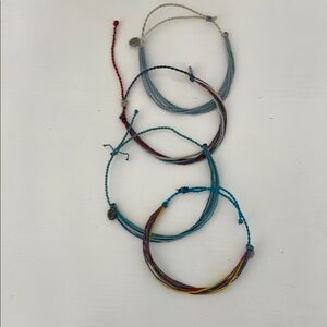 Pura Vida Blue and Red Adjustable Cord Bracelets